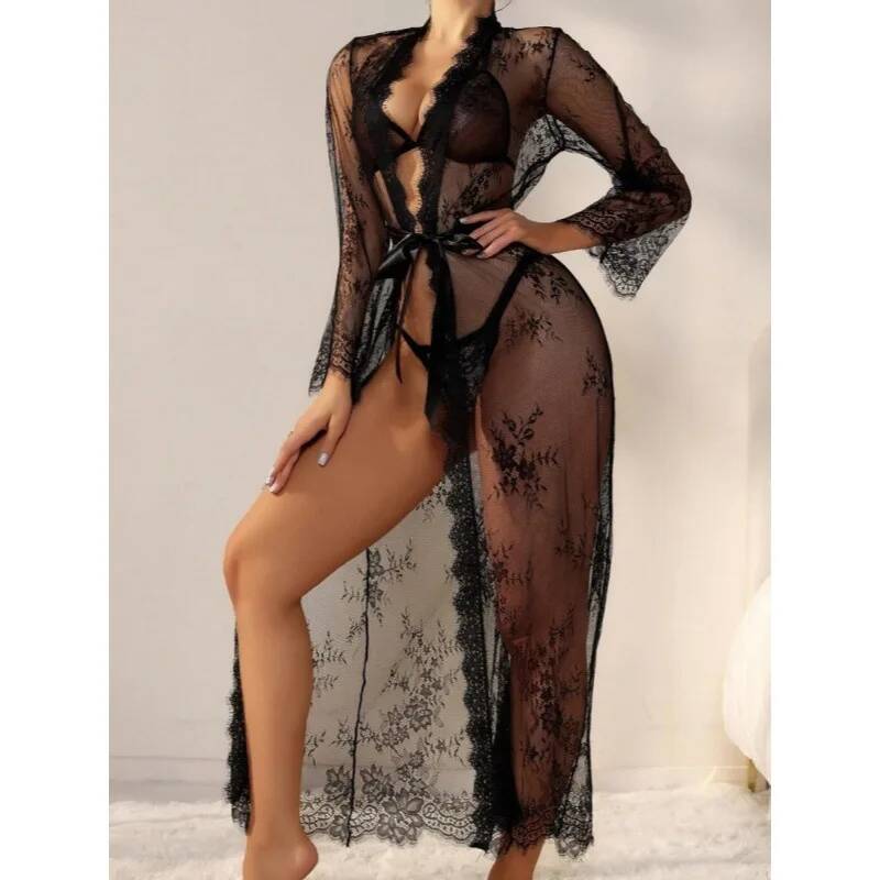 روب طويل شفاف من الدانتيل الأس - مراجعة Kimono Sheer Floral وسعره