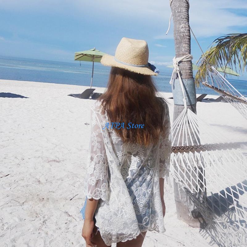 U13C المرأة الصيف الدانتيل مفت - مراجعة Kimono Sheer Floral وسعره