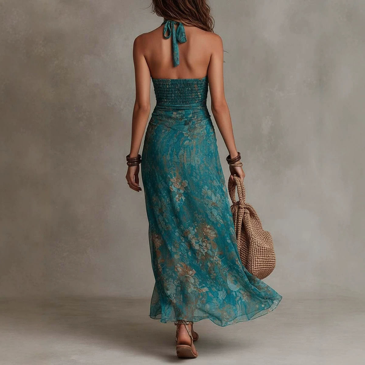 فستان نسائي طويل بتصميم هالتر  - مراجعة Maxi Dress Halter وسعره