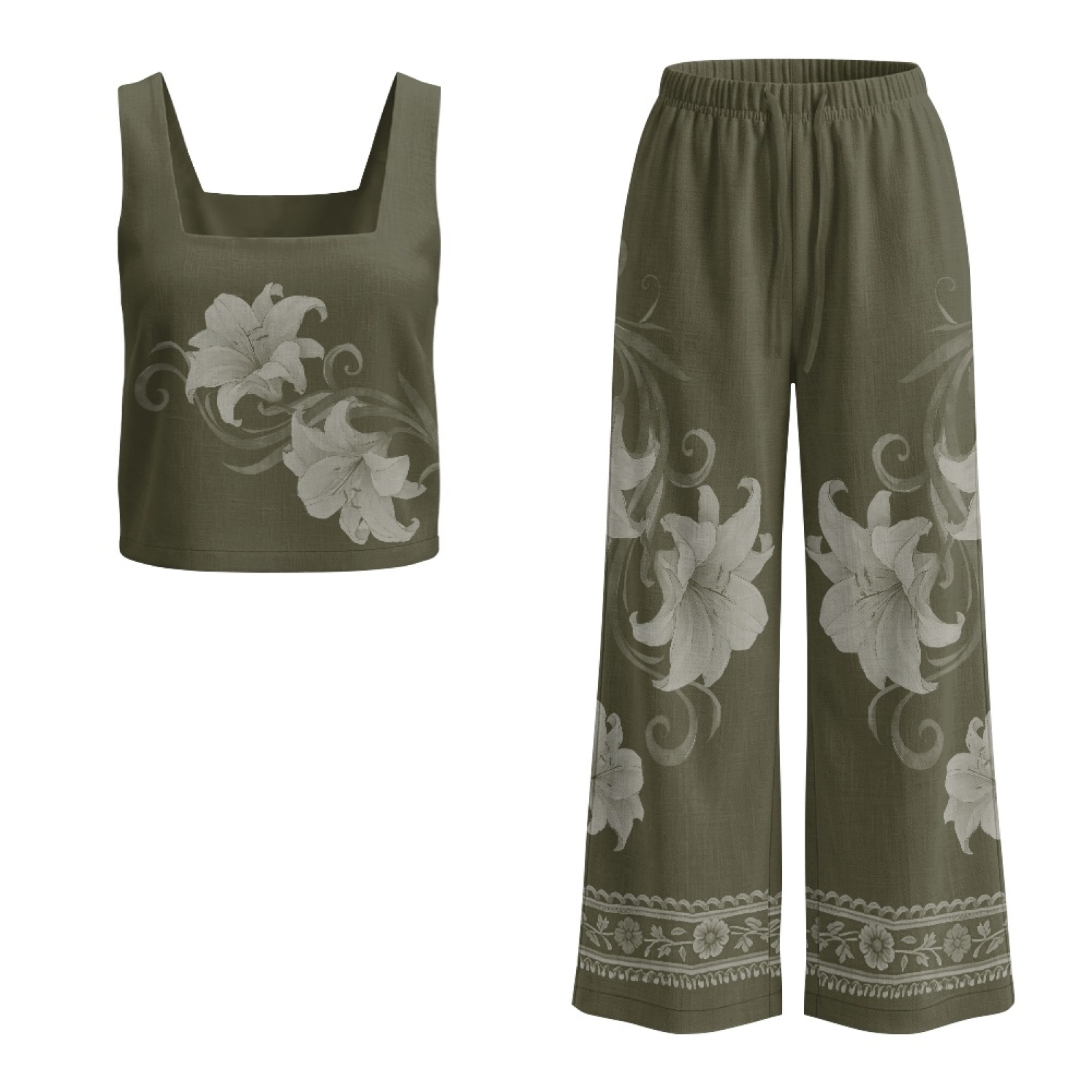 طقم سترة نسائية من الكتان من I - مراجعة Linen Pant Wide وسعره