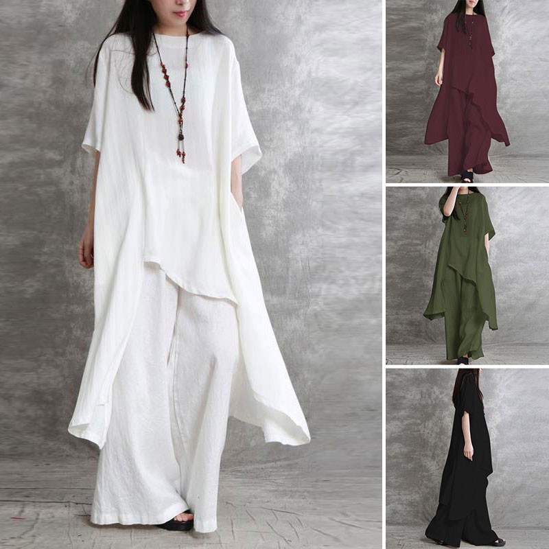ملابس رياضية نسائية من الكتان  - مراجعة Linen Pant Wide وسعره