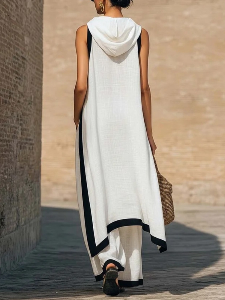 طقم نسائي من الكتان بألوان متب - مراجعة Linen Pant Wide وسعره