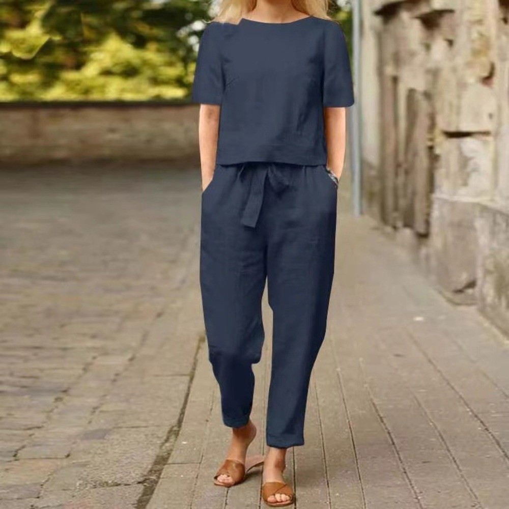 بدلة نسائية من القطن والكتان ب - مراجعة Linen Pant Wide وسعره